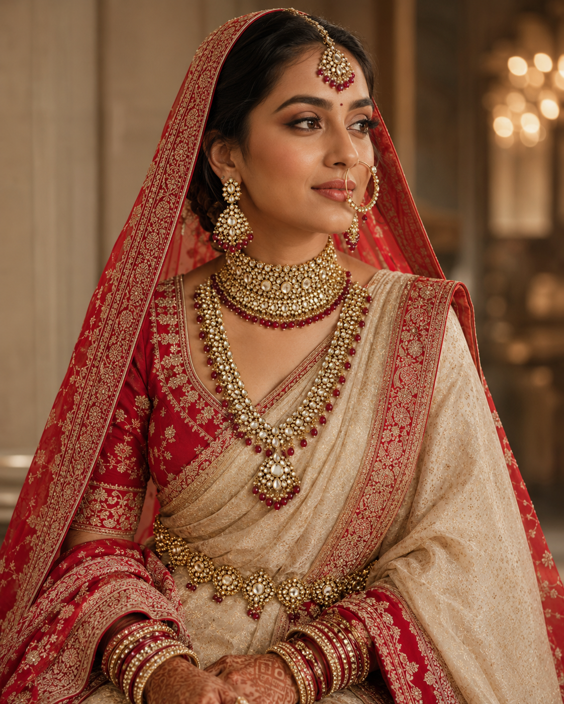 Red & White Wedding Outfit